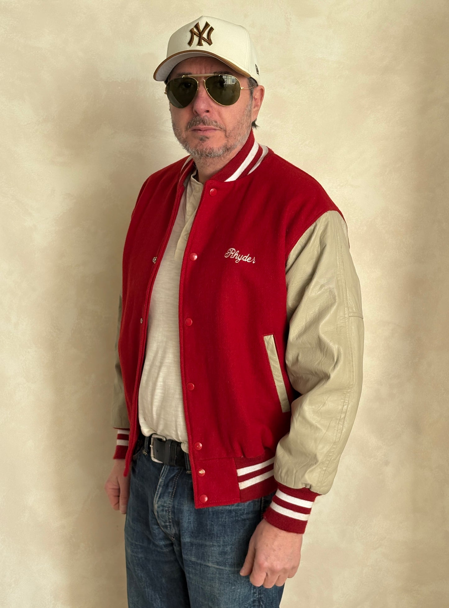 Size Med. Authentic Vintage Varsity Jacket – Wool & Leather Made in USA-AJ357 Studio-AJ357 Studio