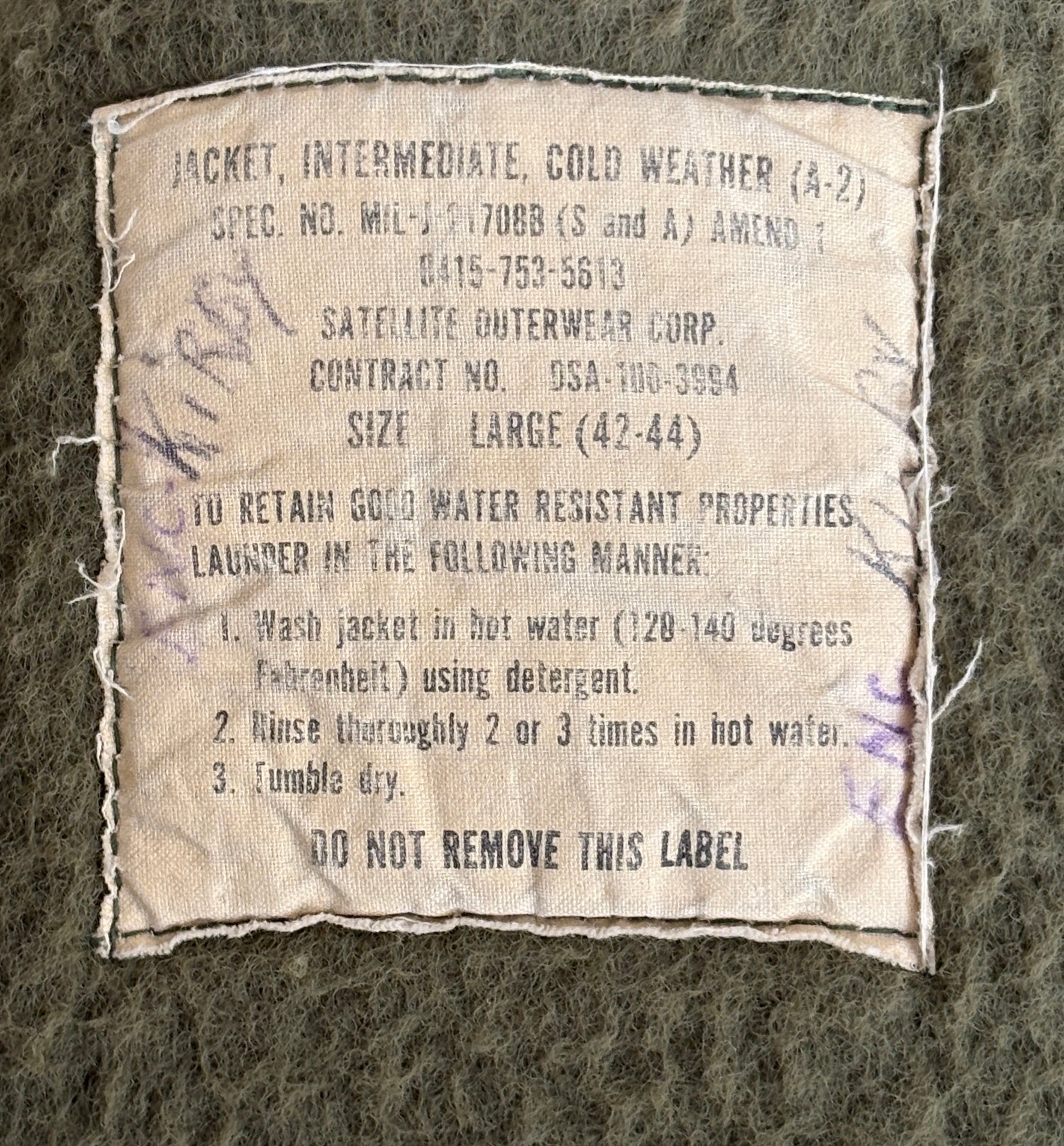 Size L. Vintage 1966 US Navy A-2 Deck Jacket . Military-AJ357 Studio-AJ357 Studio