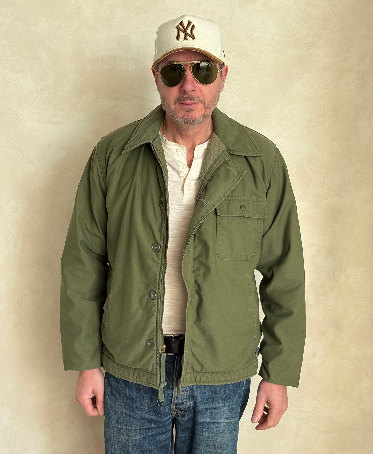 Size L. Vintage 1966 US Navy A-2 Deck Jacket . Military-AJ357 Studio-AJ357 Studio