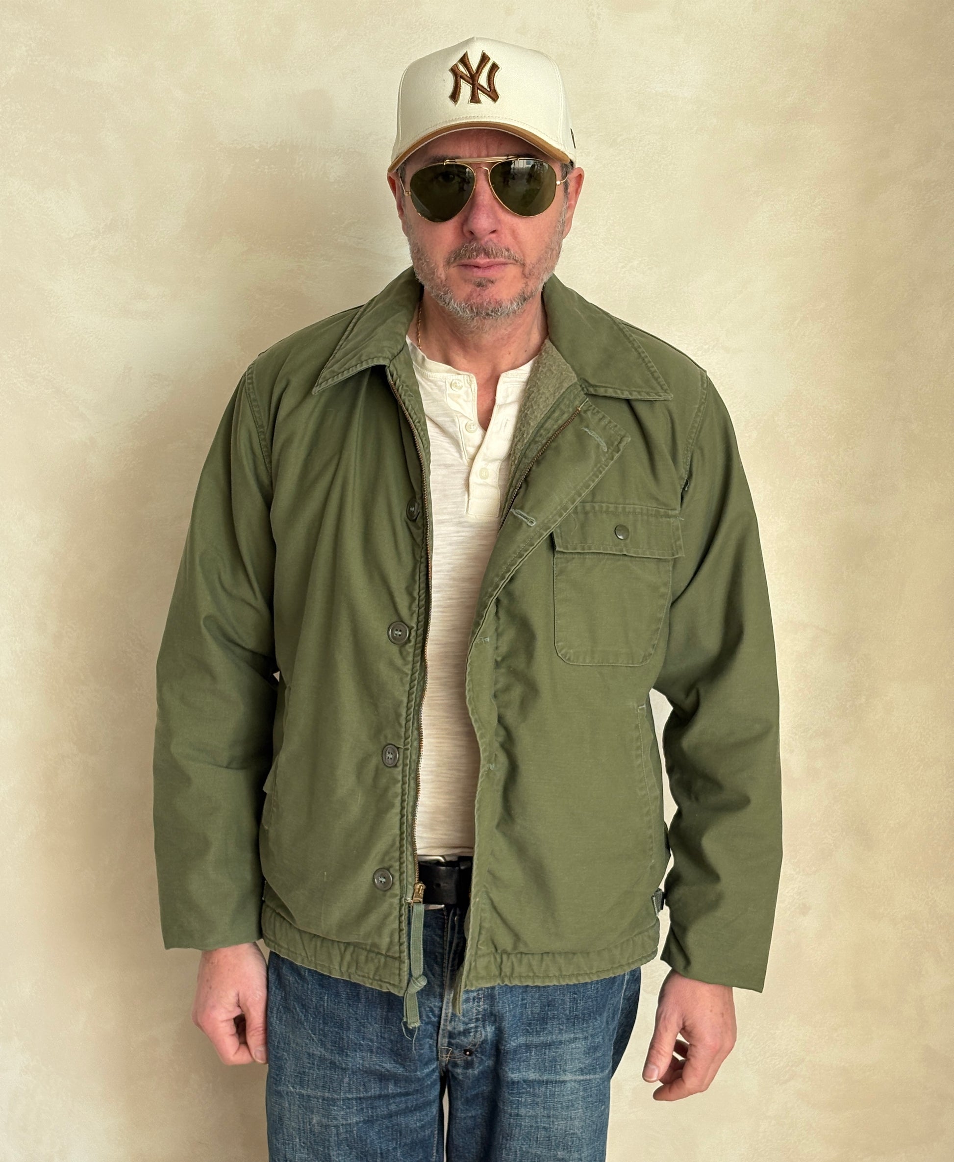 Size L. Vintage 1966 US Navy A-2 Deck Jacket . Military-AJ357 Studio-AJ357 Studio