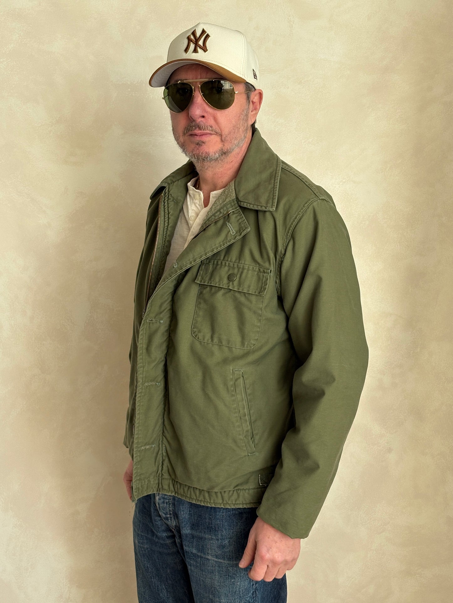 Size L. Vintage 1966 US Navy A-2 Deck Jacket . Military-AJ357 Studio-AJ357 Studio