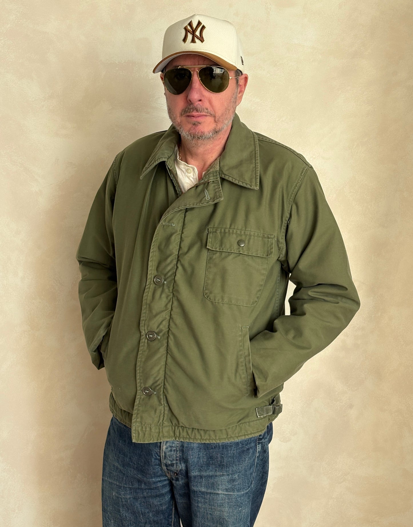 Size L. Vintage 1966 US Navy A-2 Deck Jacket . Military-AJ357 Studio-AJ357 Studio
