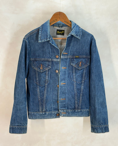 Size 38US / 48EU. Original 70s Wrangler denim jacket with painted back – Made in the USA-AJ357 Studio
