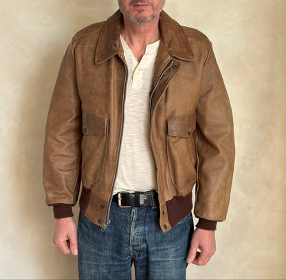 Size 42US / 52EU Vintage Excelled Leather Flight Jacket | Made in USA-AJ357 Studio-AJ357 Studio