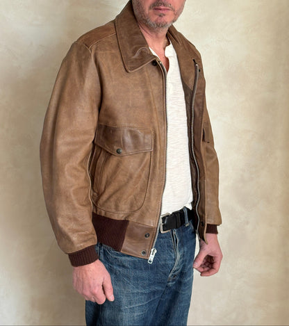 Size 42US / 52EU Vintage Excelled Leather Flight Jacket | Made in USA-AJ357 Studio-AJ357 Studio