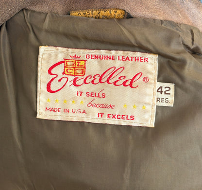 Size 42US / 52EU Vintage Excelled Leather Flight Jacket | Made in USA-AJ357 Studio-AJ357 Studio