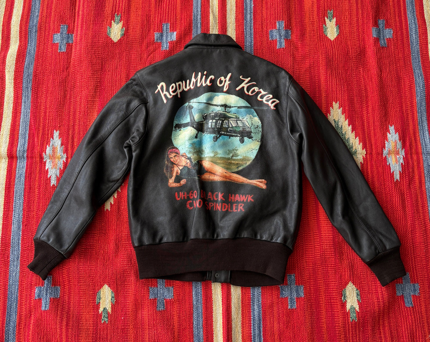 Size 42US / 52 EU Vintage Hand-Painted Republic of Korea Flight Jacket -AJ357 Studio-AJ357 Studio