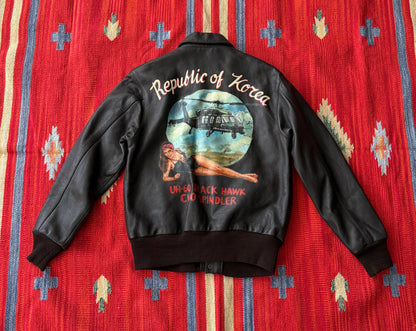 Size 42US / 52 EU Vintage Hand-Painted Republic of Korea Flight Jacket -AJ357 Studio-AJ357 Studio
