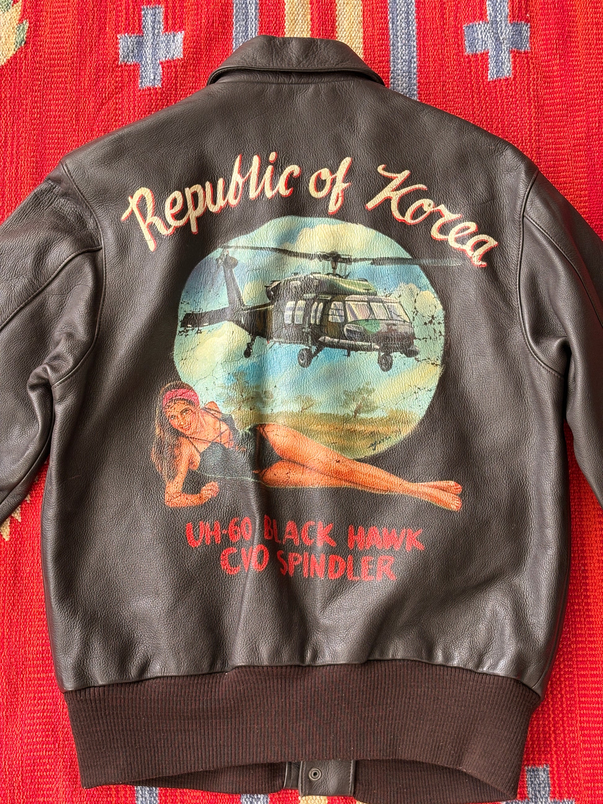 Size 42US / 52 EU Vintage Hand-Painted Republic of Korea Flight Jacket -AJ357 Studio-AJ357 Studio