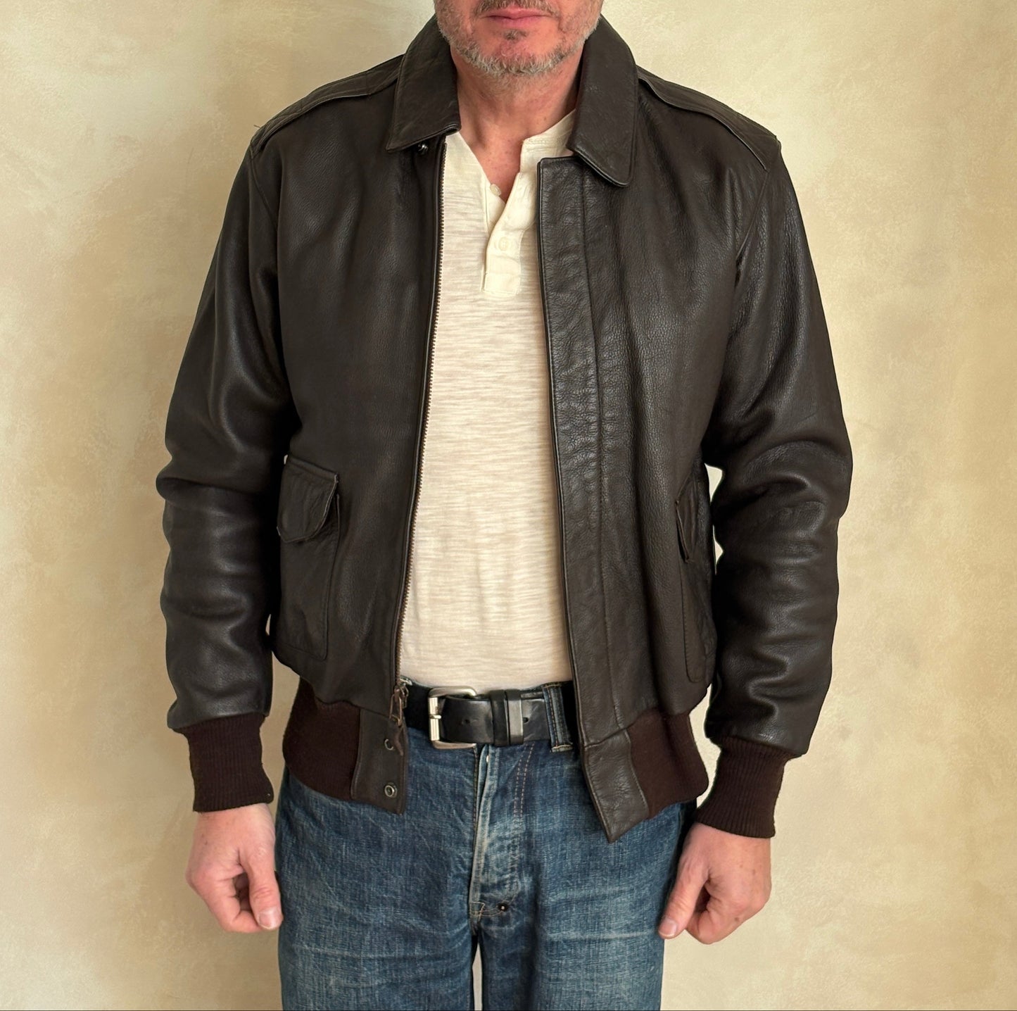 Size 42US / 52 EU Vintage Hand-Painted Republic of Korea Flight Jacket -AJ357 Studio-AJ357 Studio