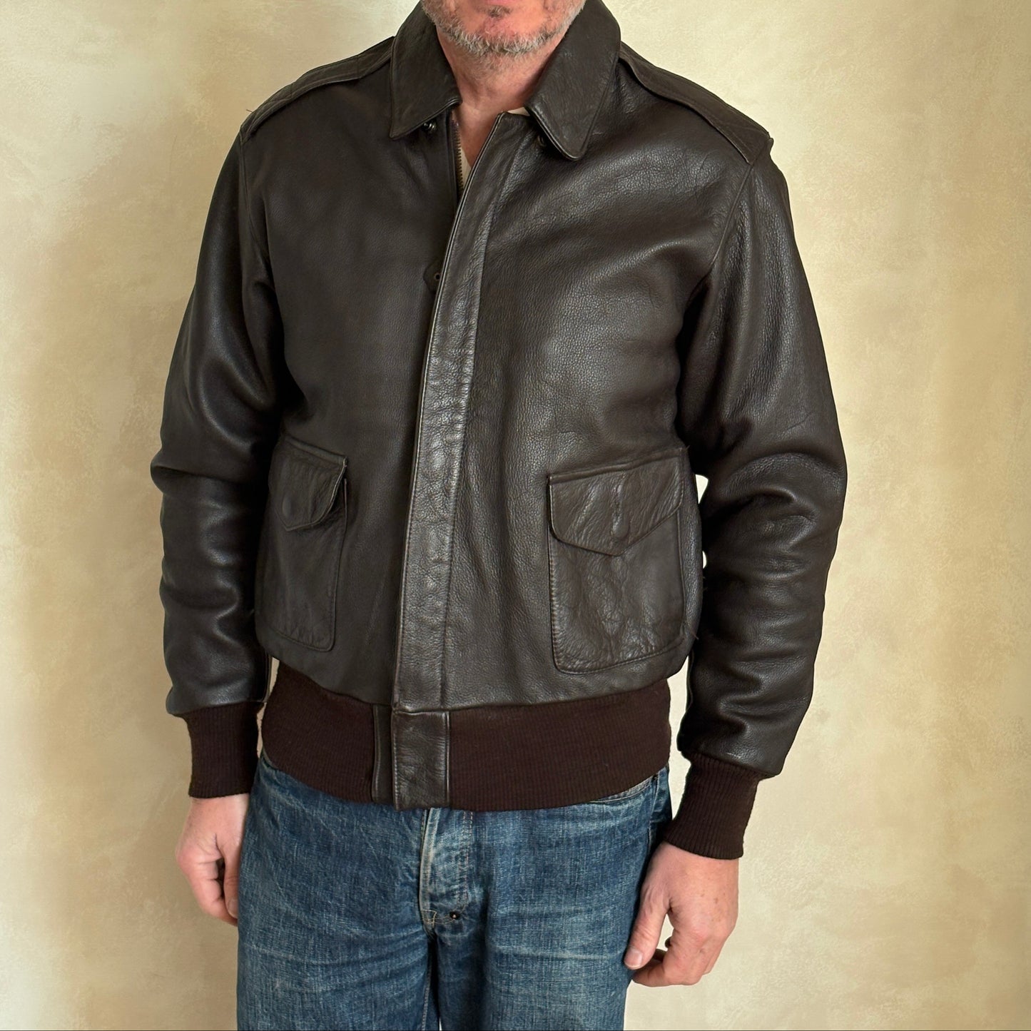 Size 42US / 52 EU Vintage Hand-Painted Republic of Korea Flight Jacket -AJ357 Studio-AJ357 Studio