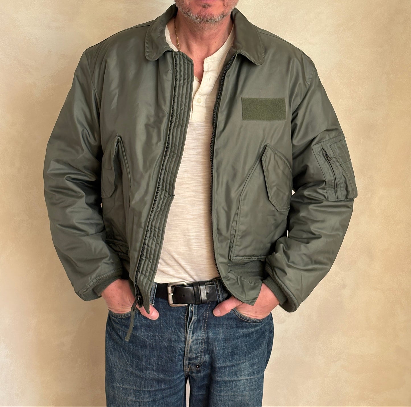 Authentic Vintage CWU-45/P Flight Jacket - 100% Aramid Fire Resistant - Size Large