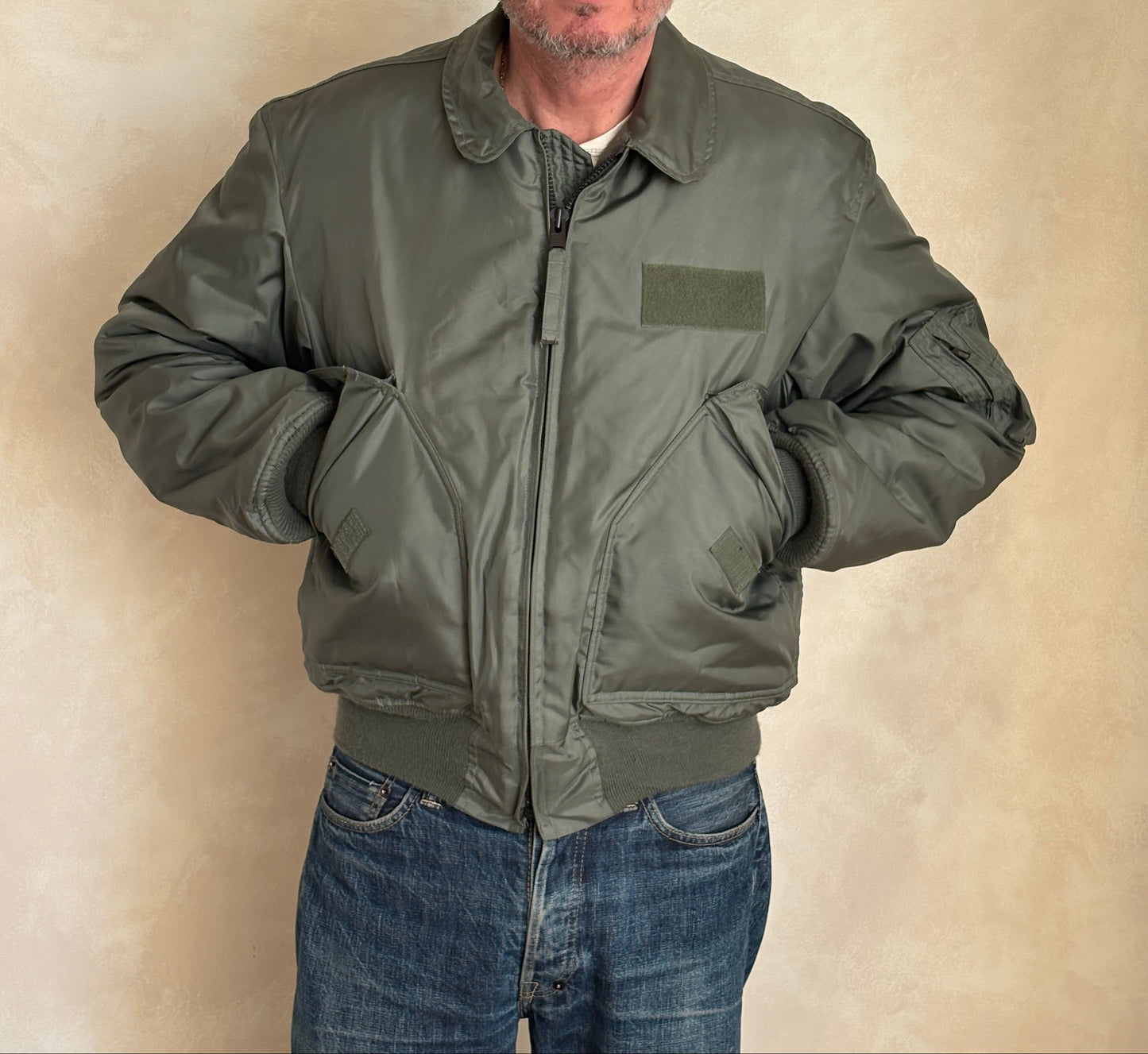 Authentic Vintage CWU-45/P Flight Jacket - 100% Aramid Fire Resistant - Size Large
