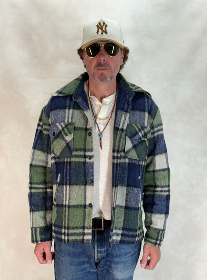 Large: Vintage 70s heavy plaid jacket made by Kingsfield-AJ357 Studio