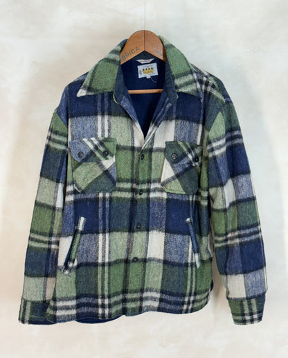 Large: Vintage 70s heavy plaid jacket made by Kingsfield-AJ357 Studio