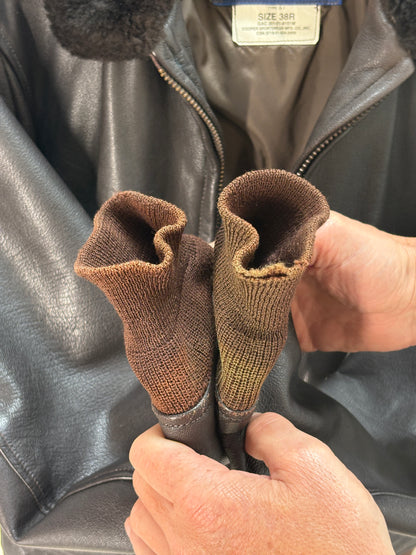 Size 38US / 48EU. 2001 Vintage Cooper G-1 Flight Jacket Made in USA - Leather Bomber-AJ357 Studio