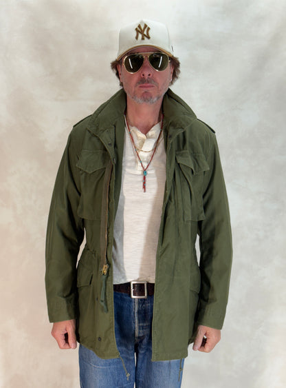 Small Long. Authentic 1972 US Army M-65 Field Jacket – Vintage Military Issue. Made by John Ownbey-AJ357 Studio