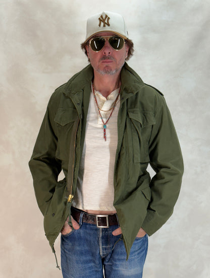 Small Long. Authentic 1972 US Army M-65 Field Jacket – Vintage Military Issue. Made by John Ownbey-AJ357 Studio