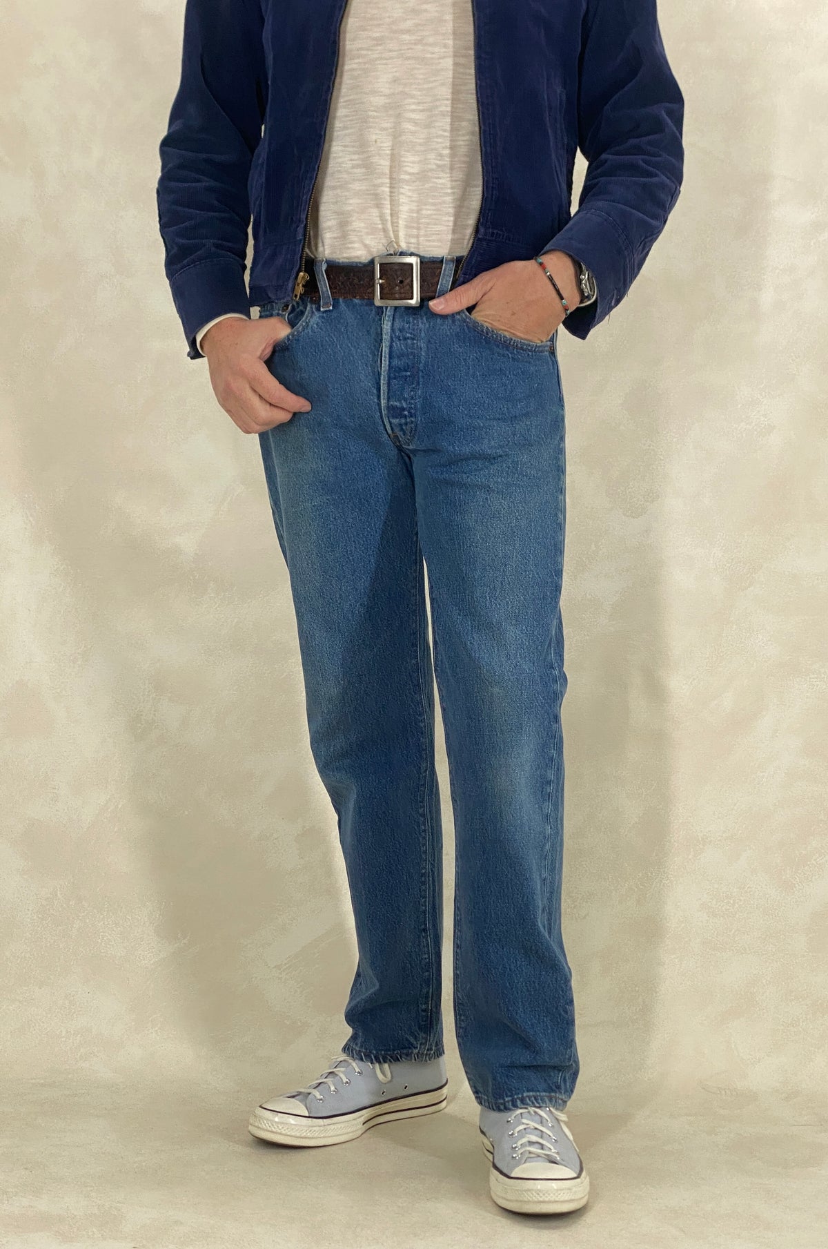33X34 Levi's 501 Vintage Denim Jeans Made in USA-military-AJ357 Studio