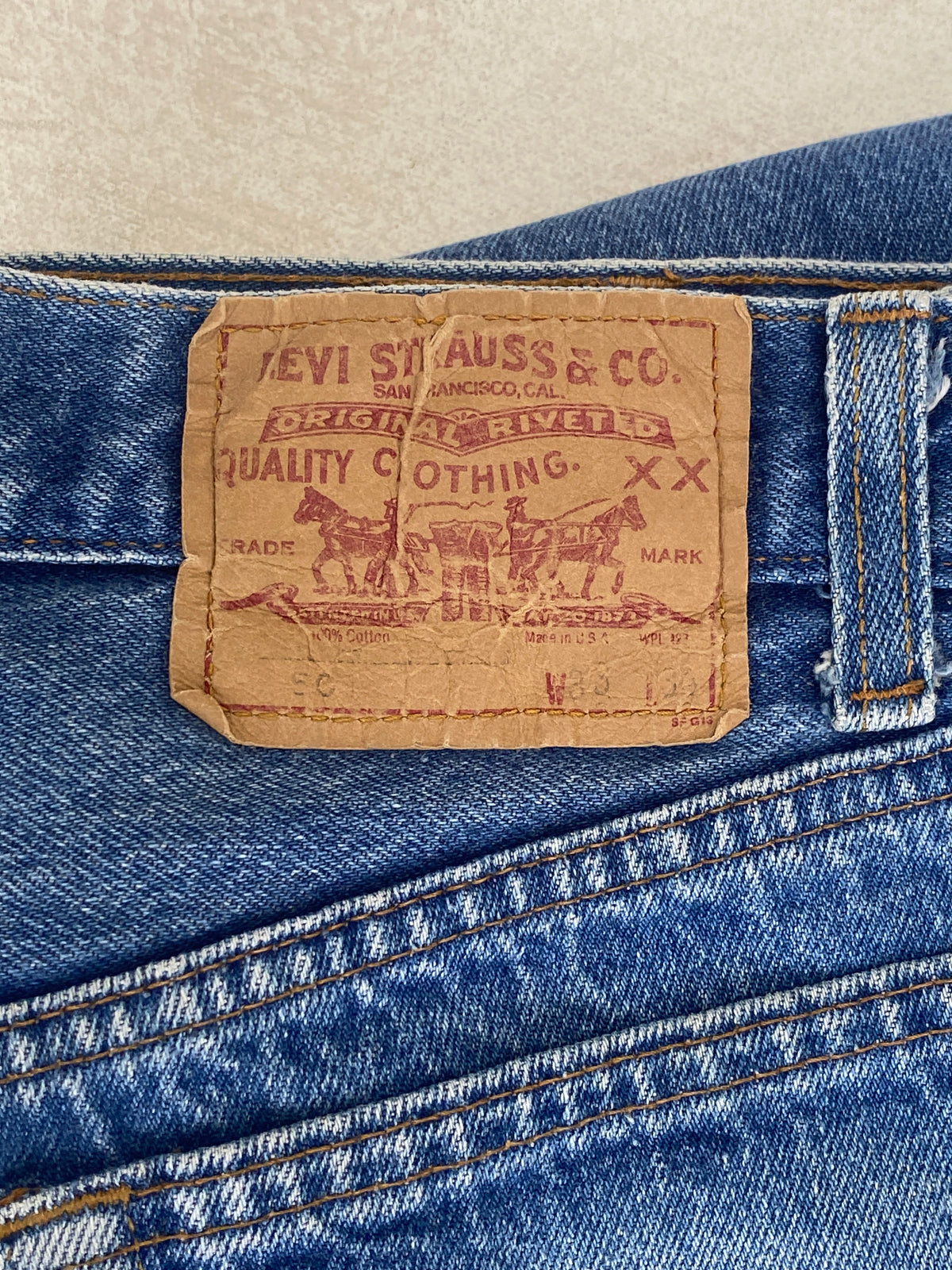 33X34 Levi's 501 Vintage Denim Jeans Made in USA-military-AJ357 Studio