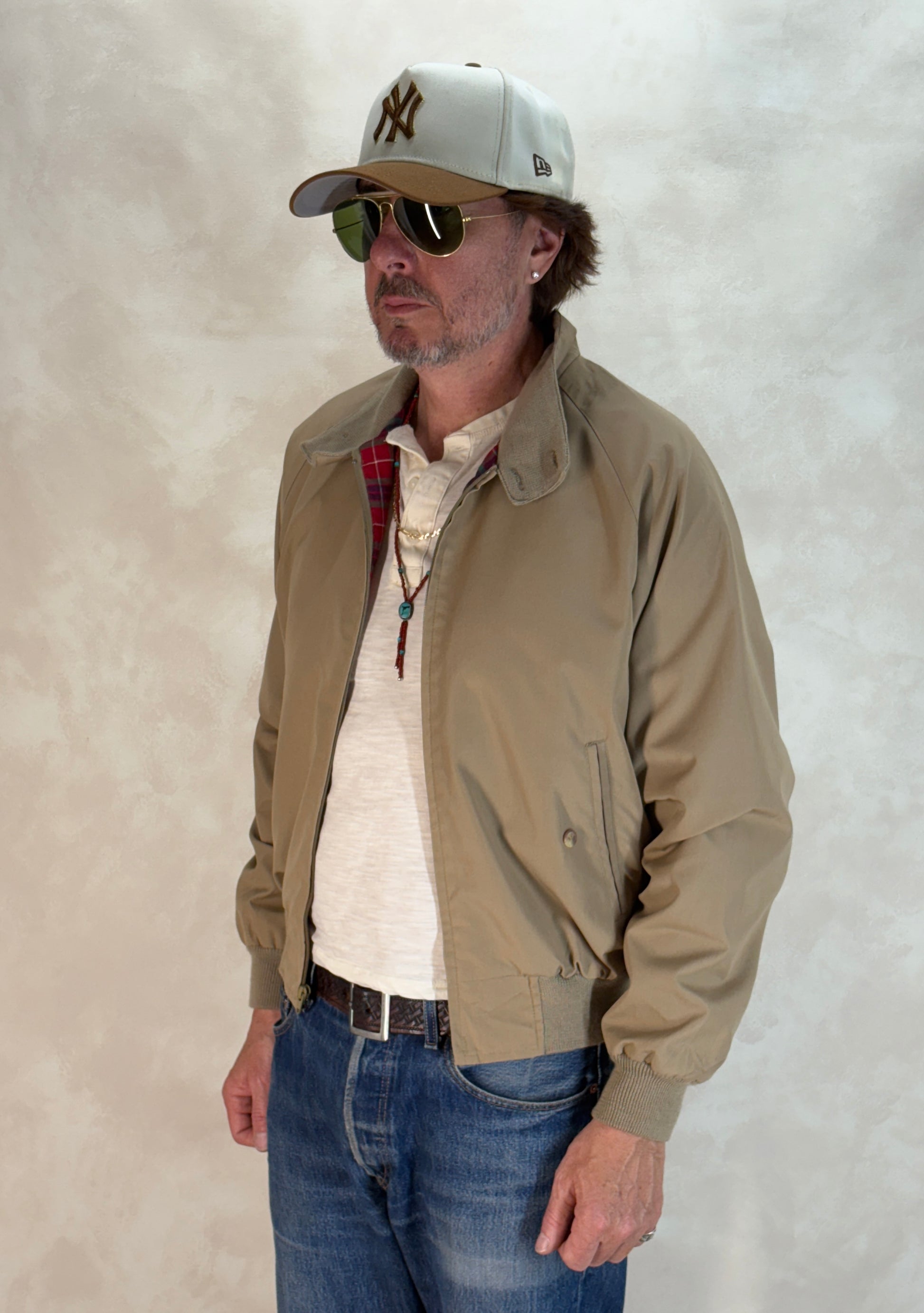 Vintage 90s Lands’ End Light Zip Jacket – Made in USA – Cotton Blend Windbreaker-AJ357 Studio