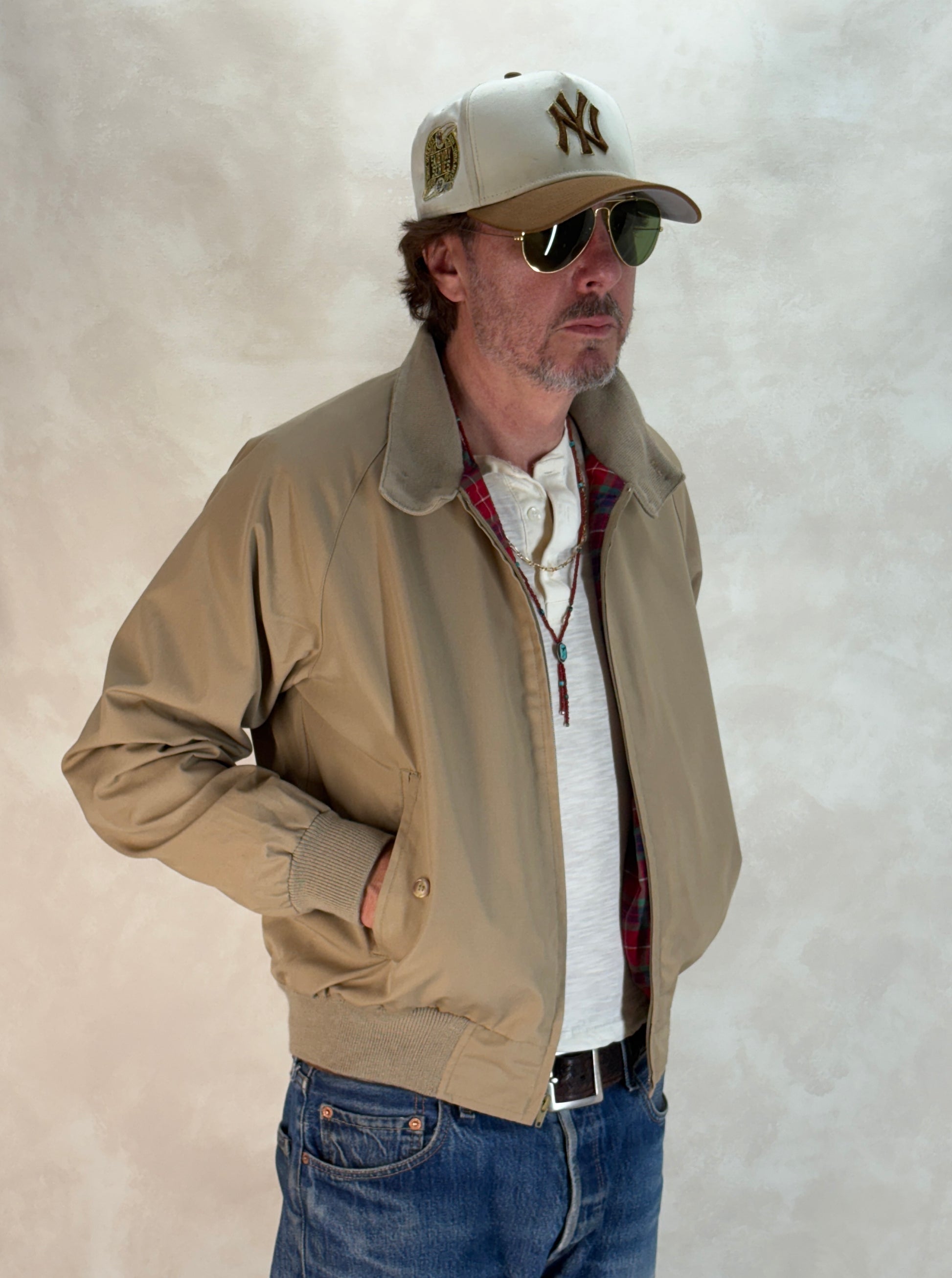 Vintage 90s Lands’ End Light Zip Jacket – Made in USA – Cotton Blend Windbreaker-AJ357 Studio