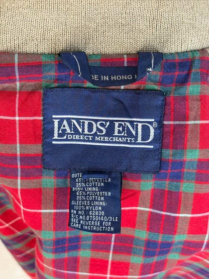 Vintage 90s Lands’ End Light Zip Jacket – Made in USA – Cotton Blend Windbreaker-AJ357 Studio