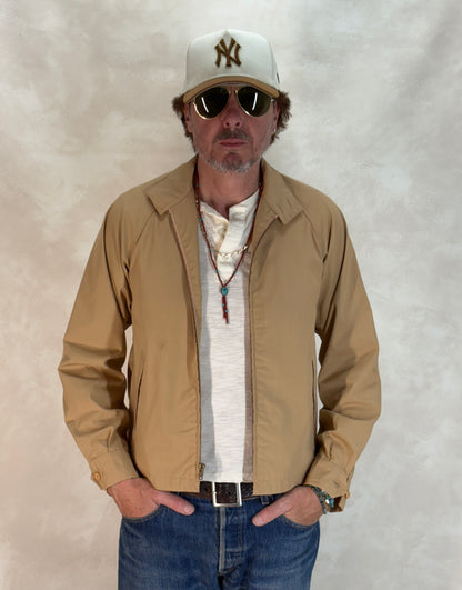 38 Reg , Vintage London Fog Lightweight Cotton-Blend Zip Jacket Made in USA. talon zipper-AJ357 Studio