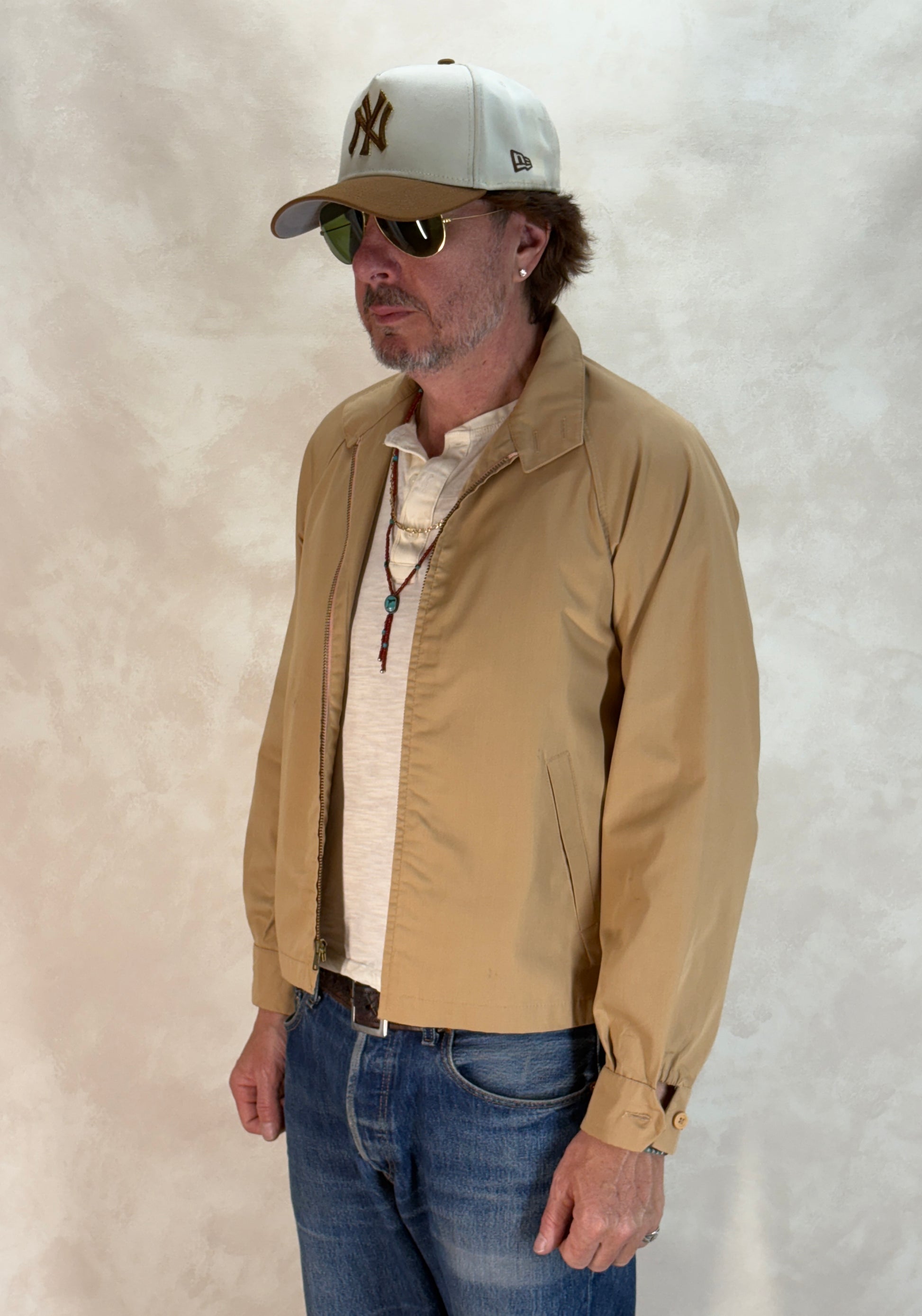 38 Reg , Vintage London Fog Lightweight Cotton-Blend Zip Jacket Made in USA. talon zipper - USA Vintage Bcn