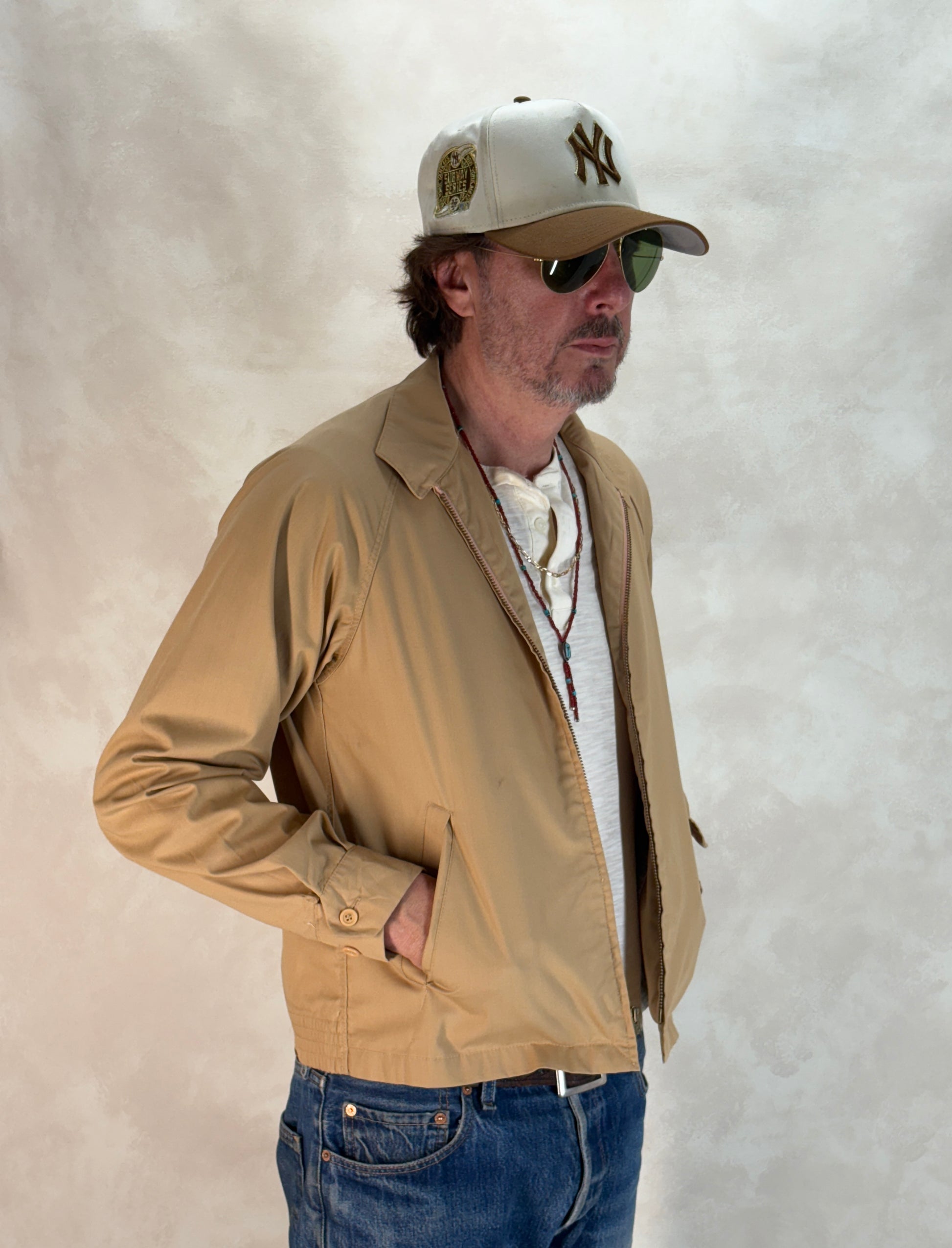 38 Reg , Vintage London Fog Lightweight Cotton-Blend Zip Jacket Made in USA. talon zipper - USA Vintage Bcn