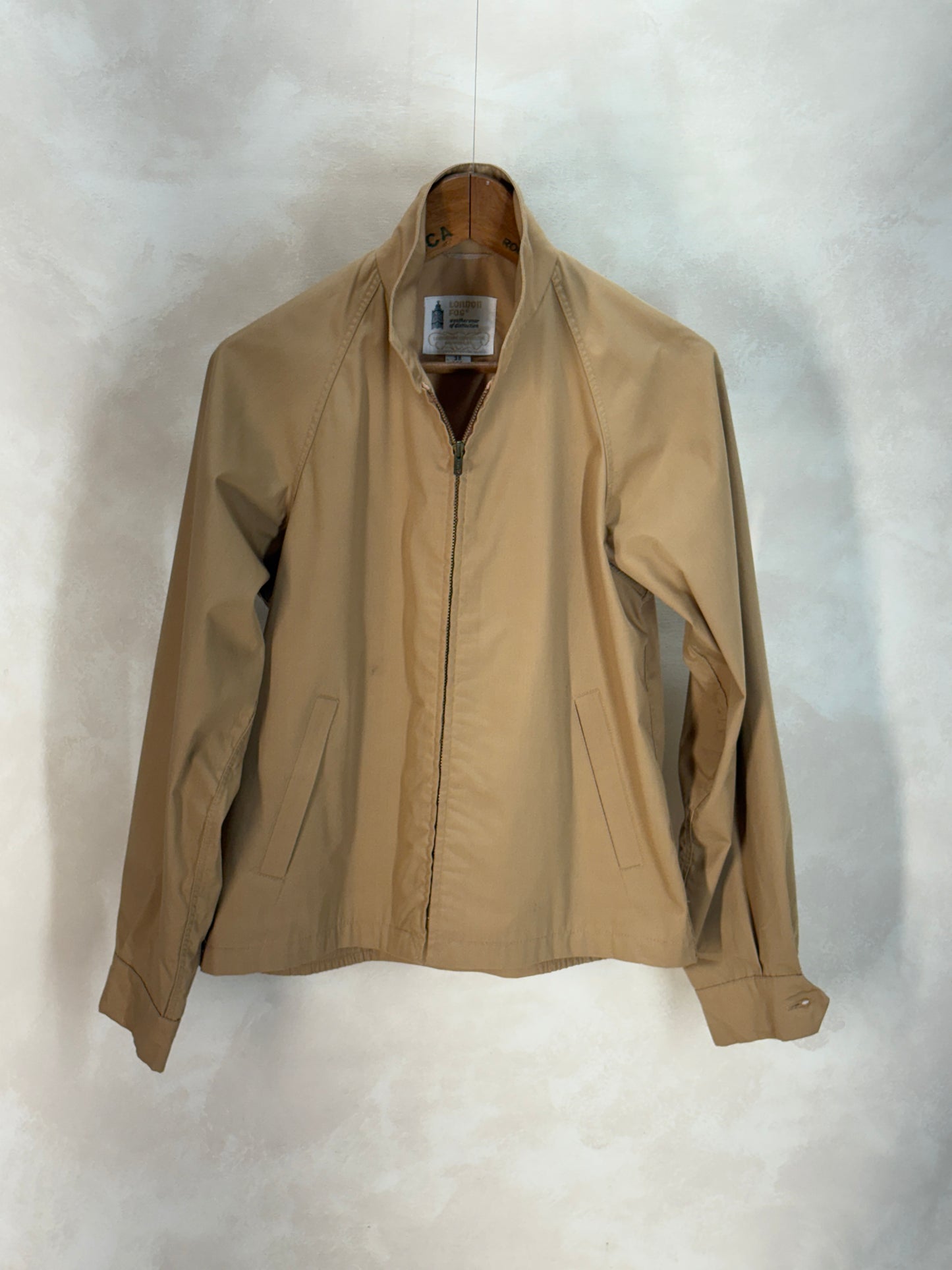 38 Reg , Vintage London Fog Lightweight Cotton-Blend Zip Jacket Made in USA. talon zipper - USA Vintage Bcn