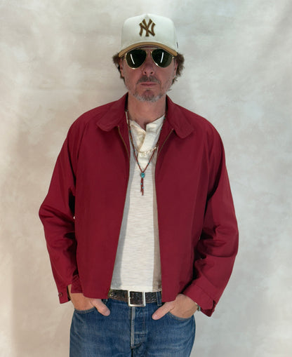 Size Med , Vintage 70s Lightweight Cotton-Blend Zip Jacket. Talon zipper-AJ357 Studio