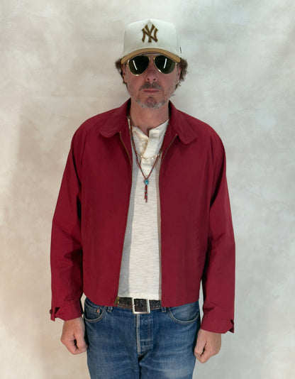 Size Med , Vintage 70s Lightweight Cotton-Blend Zip Jacket. Talon zipper-AJ357 Studio