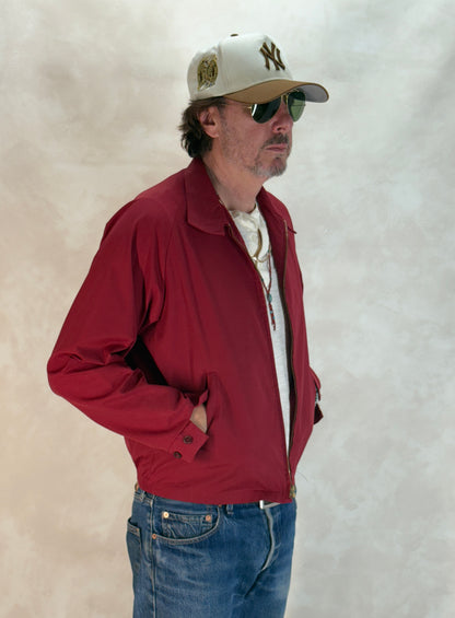 Size Med , Vintage 70s Lightweight Cotton-Blend Zip Jacket. Talon zipper-AJ357 Studio