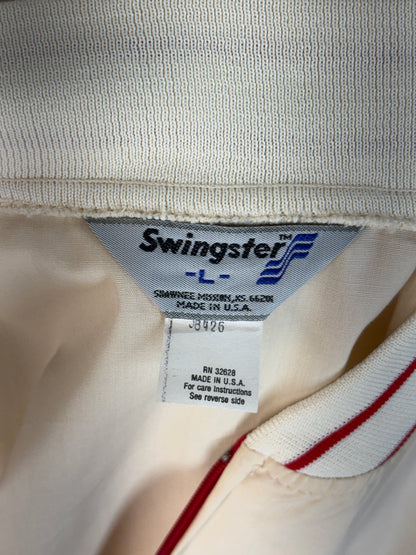 Size Large, Vintage 80s Lightweight Cotton-Blend Zip Jacket. Made in USA-AJ357 Studio
