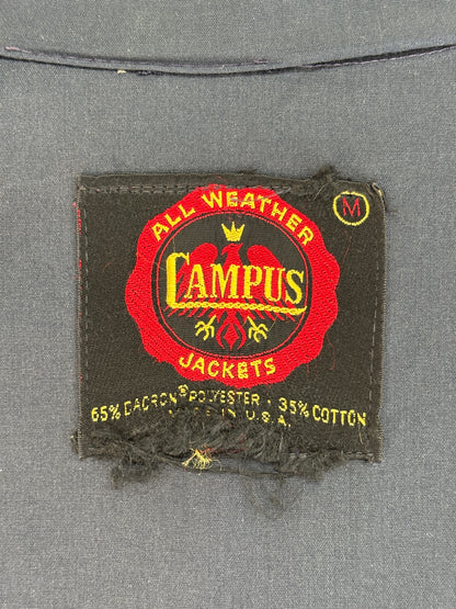 Size Med , Vintage Campus Lightweight Cotton-Blend Zip Jacket. Made in USA. Talon zipper-AJ357 Studio
