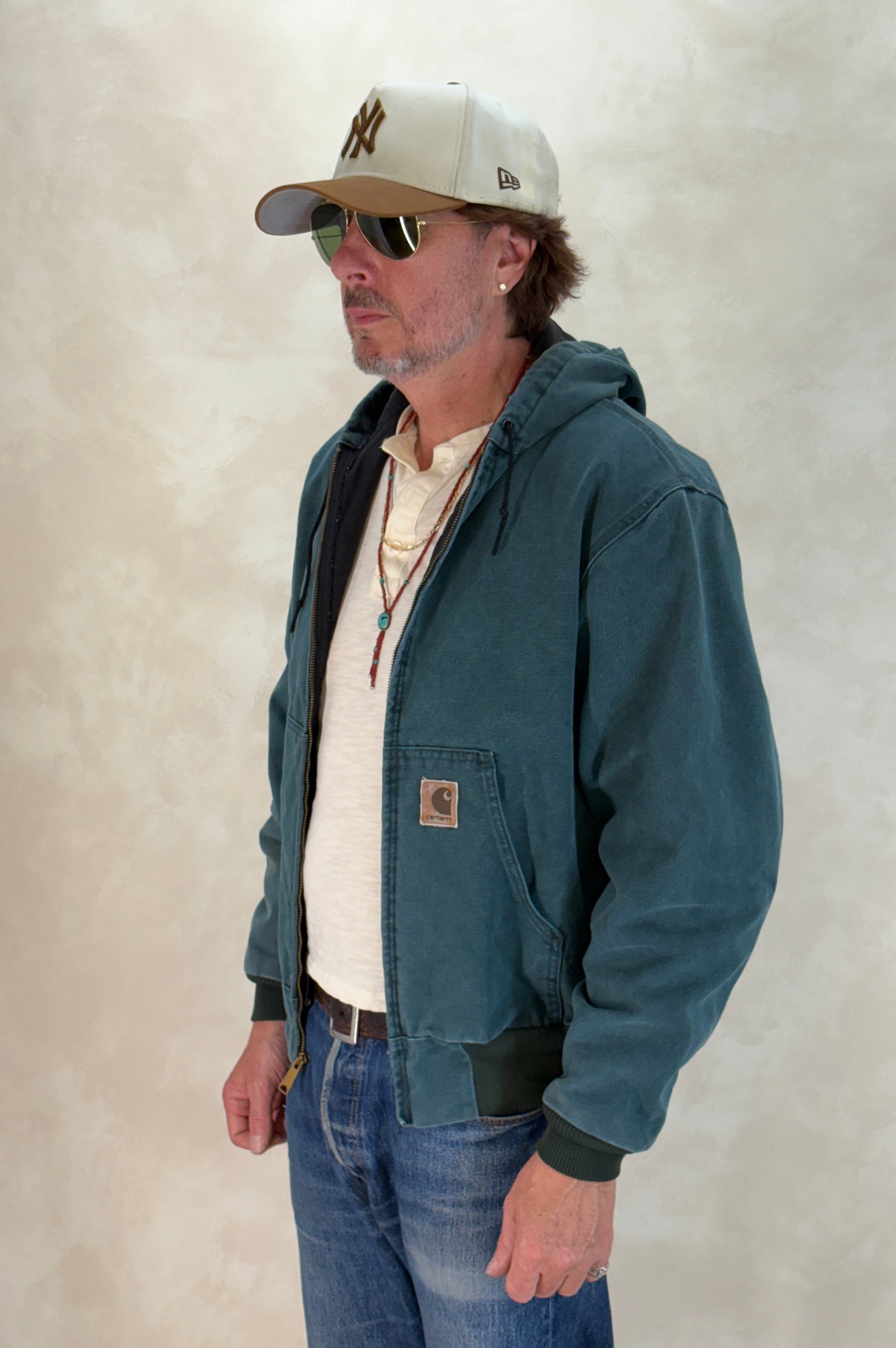 carhartt hooded jacket, 90s vintage jacket, green carhartt usa, vintage workwear, made in usa jacket, retro carhartt