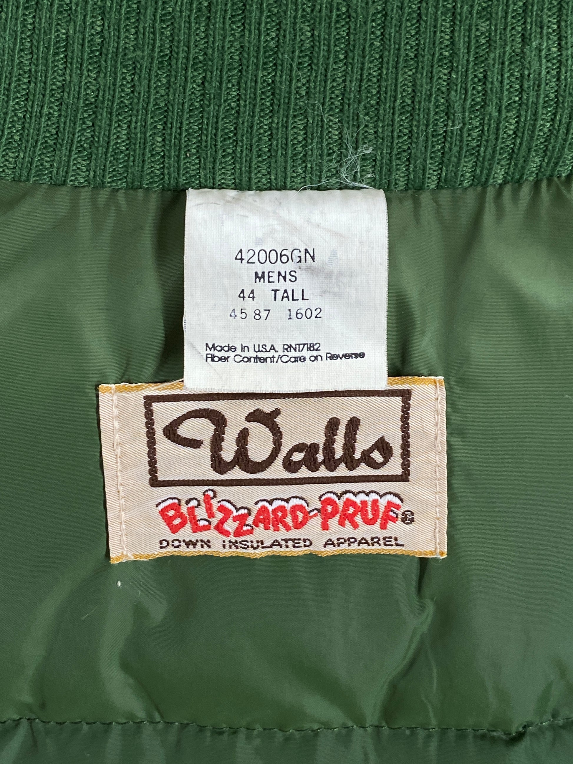 vintage walls down vest made in usa size 44 tall us 54 eu aj357 studio
