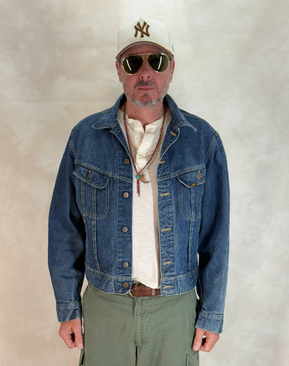 Size 42US / 52EU. Authentic 1970s Lee Union made Denim Jacket – Made in USA – Two Chest Pockets-AJ357 Studio