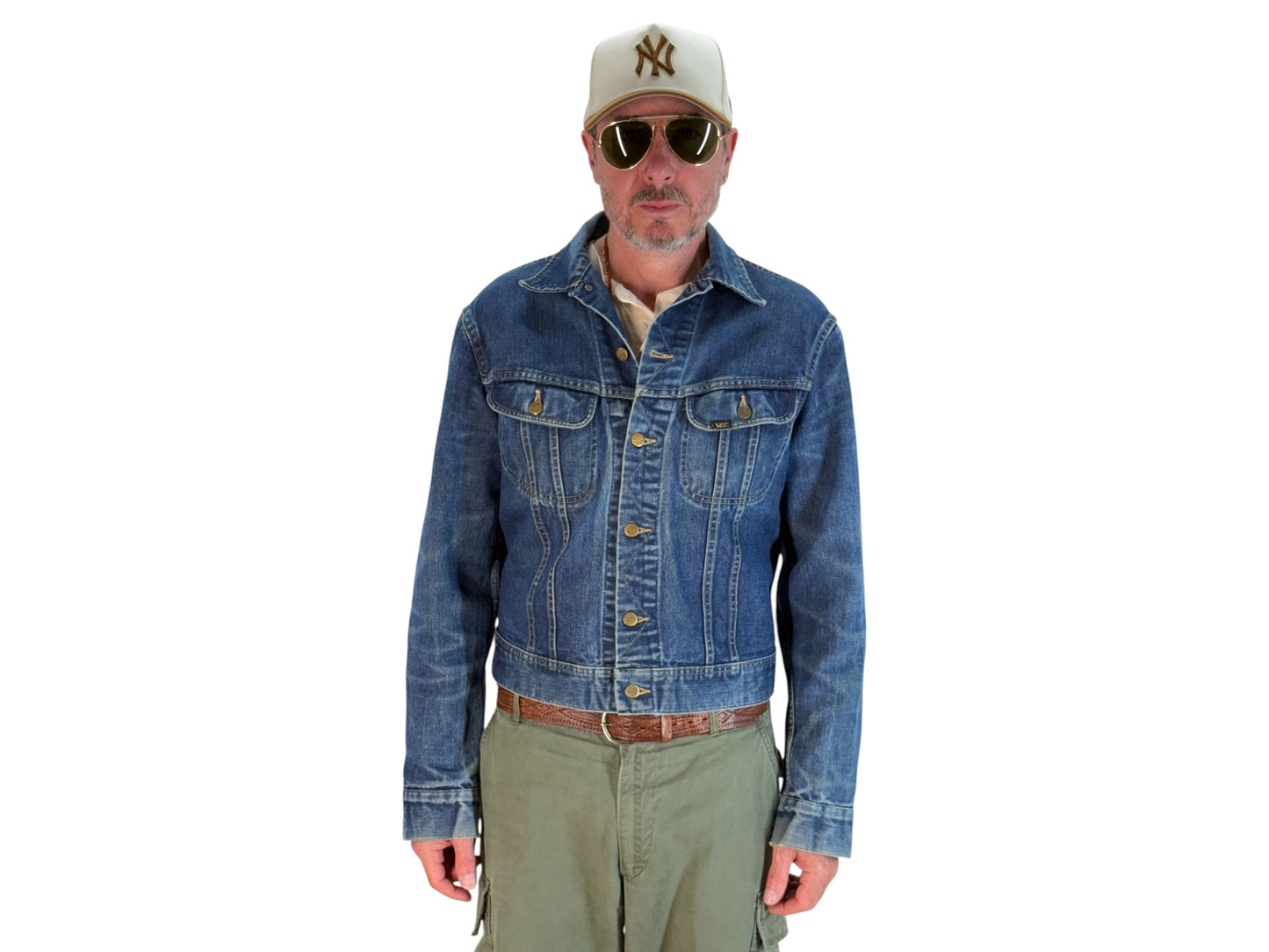 Size 42US Long / 52EU Long. Vintage 1970s Lee Denim Jacket – 2 Chest Pockets – Made in USA