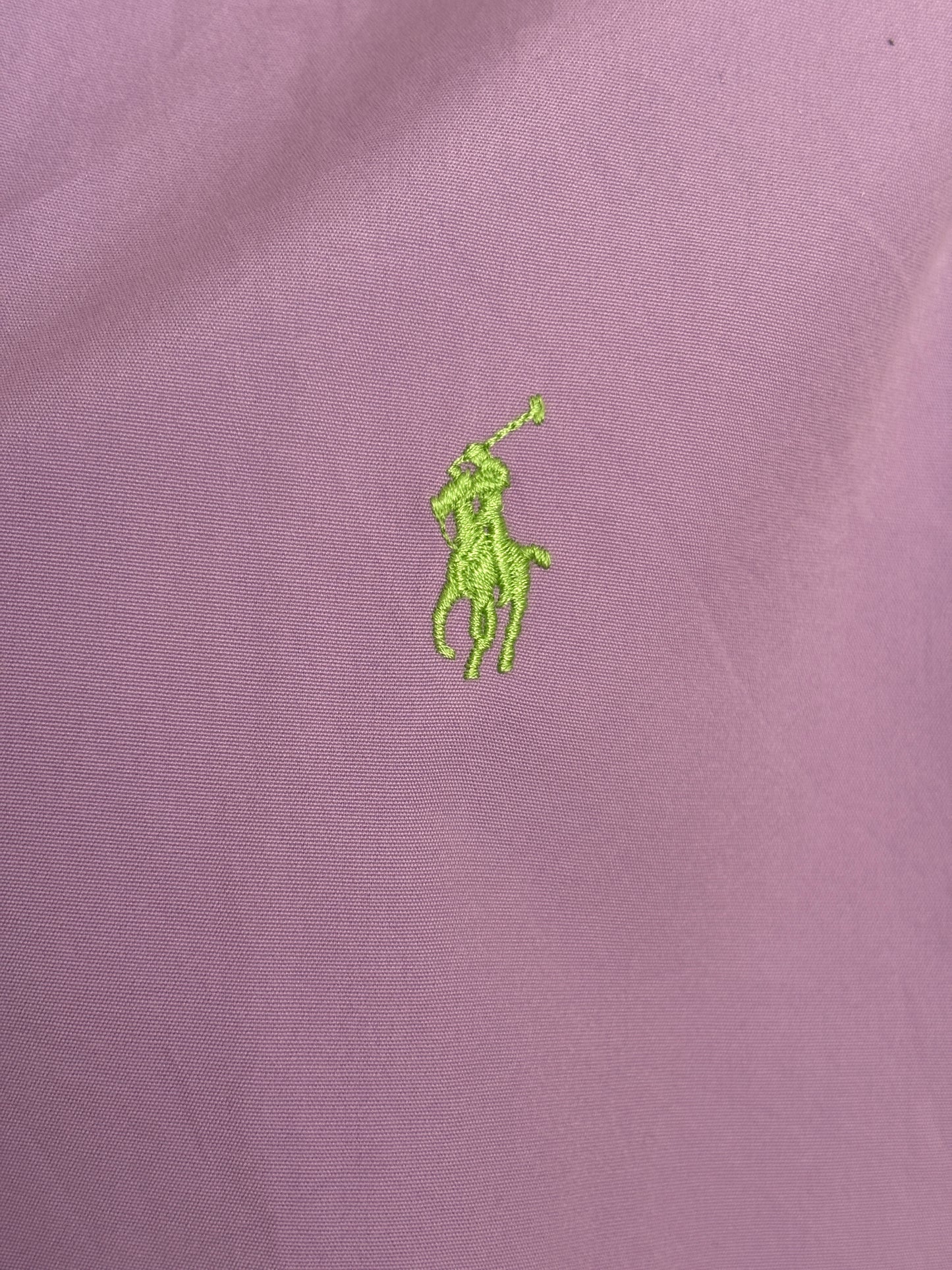 Ralph Lauren Custom Fit Shirt Large Purple Cotton Button Up Pony Logo