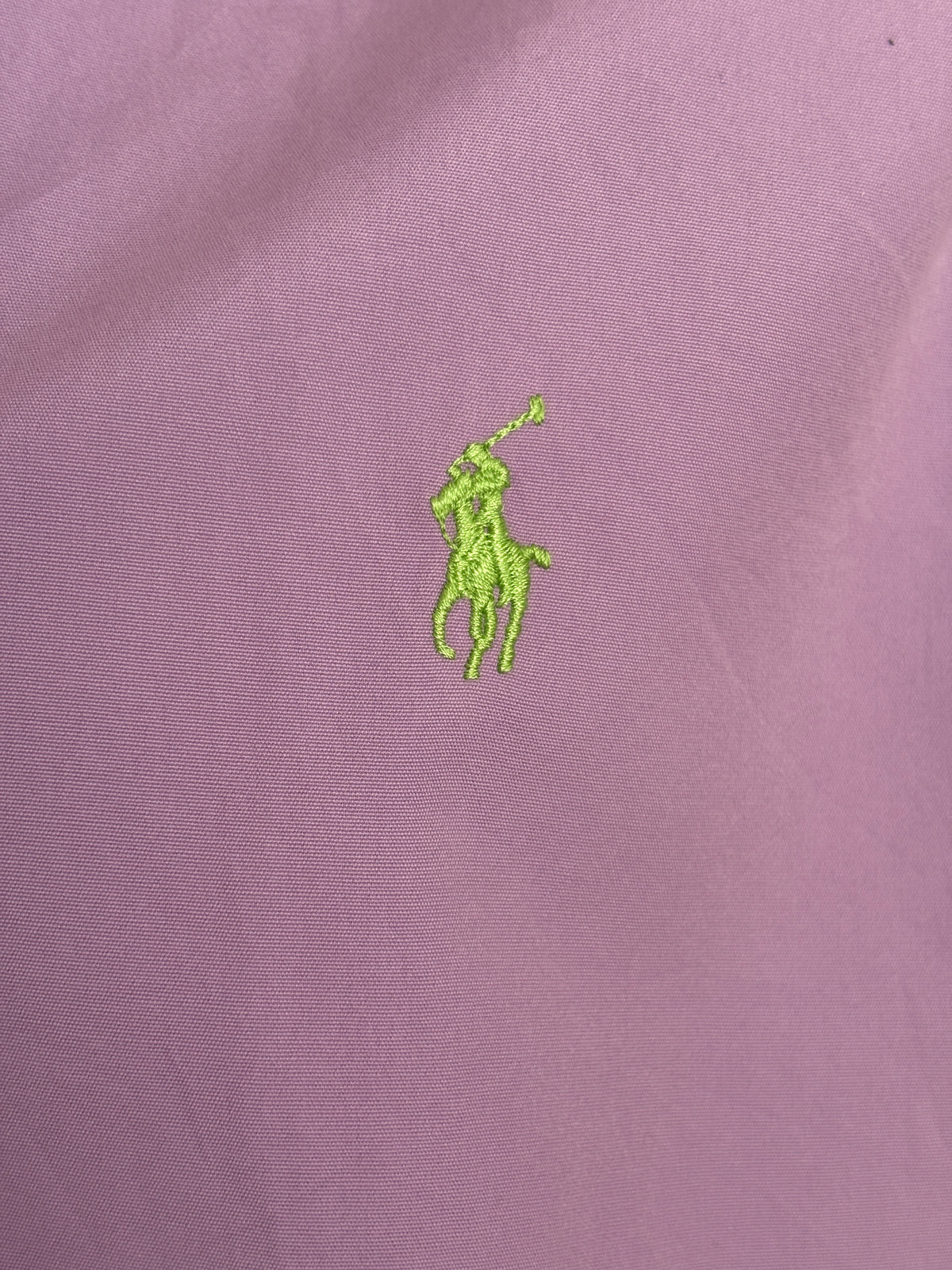 Ralph Lauren Custom Fit Shirt Large Purple Cotton Button Up Pony Logo-AJ357 Studio