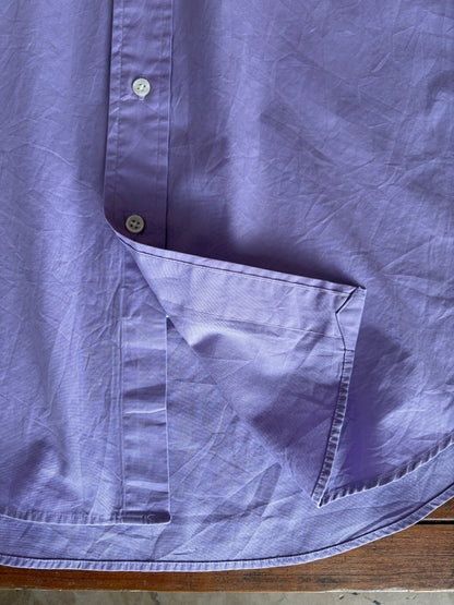 Ralph Lauren Custom Fit Shirt Large Purple Cotton Button Up Pony Logo