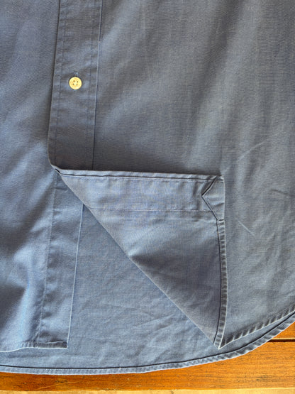 Ralph Lauren Yarmouth Shirt Large Blue Pinpoint Oxford Cotton Button Down