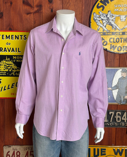 Polo Ralph Lauren ANDREW Shirt 16-32 Purple Cotton Button Up