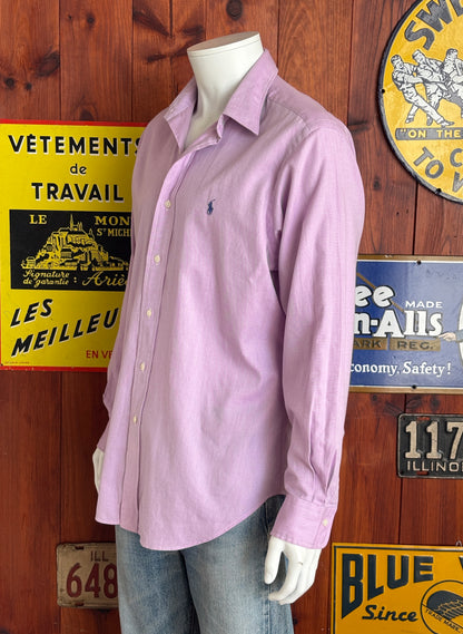 Polo Ralph Lauren ANDREW Shirt 16-32 Purple Cotton Button Up