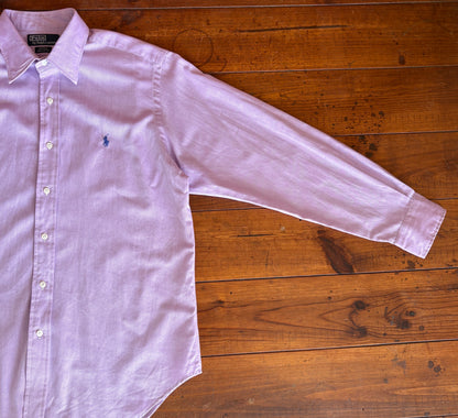 Polo Ralph Lauren ANDREW Shirt 16-32 Purple Cotton Button Up