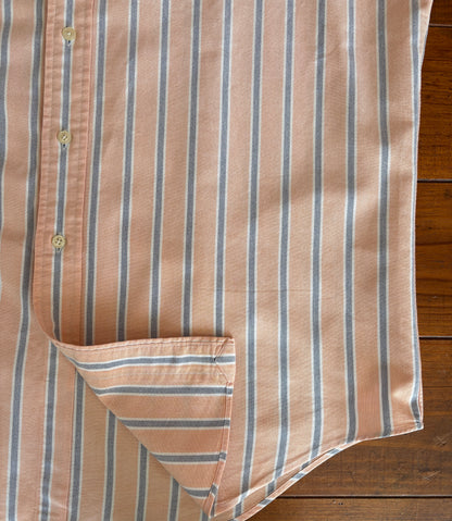 Ralph Lauren Yarmouth Shirt 16-33 Orange Striped Oxford Cotton Button Down