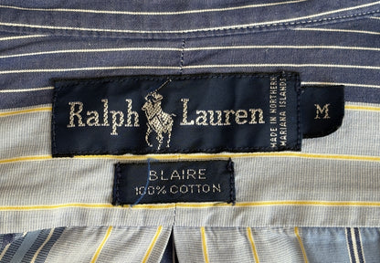 Ralph Lauren BLAIRE Shirt Medium Blue Striped Cotton Button Down