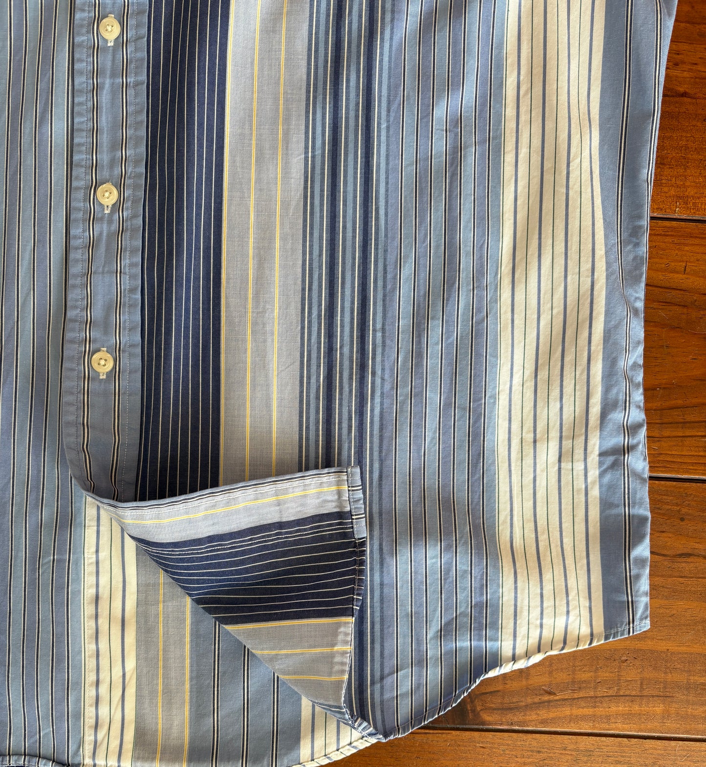 Ralph Lauren BLAIRE Shirt Medium Blue Striped Cotton Button Down